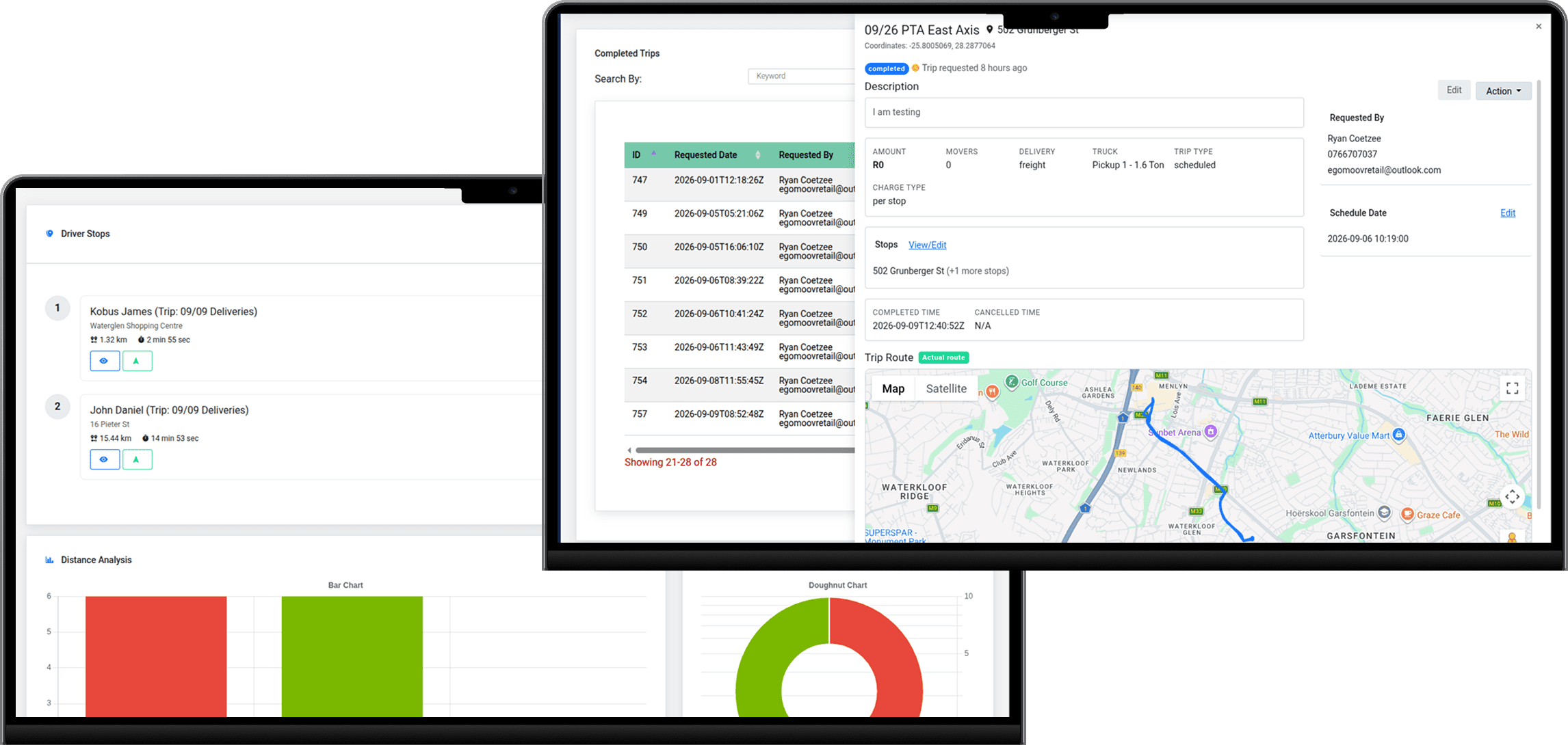 Egomoov delivery management on mobile